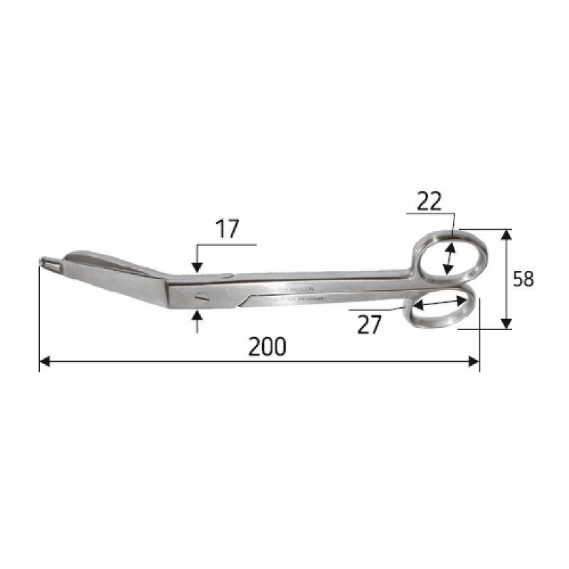 Ножиці JO-21-124 для гіпсу, для перев’язок Esmarch, 20 см, тупий/тупий